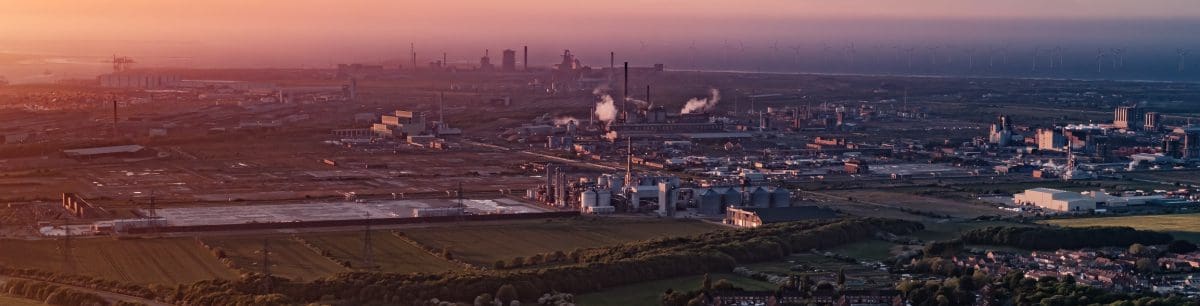 An aerial view of Teesside