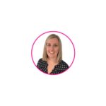 Headshot in a pink circle of Rachel Fenwick