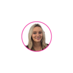 Headshot in a pink circle of Georgia Coates.