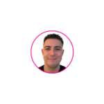 Headshot in a pink circle of Alex De Sousa