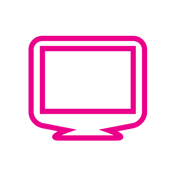 Icon of a computer monitor, representing digital systems, platforms or technology.
